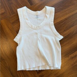 Brandy Melville Cream Ribbed Tank Top
